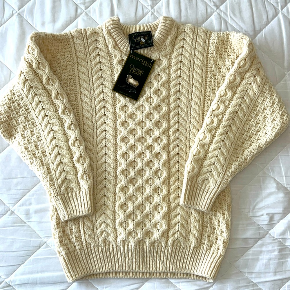 Carraig Donn Made in Ireland ☘️ Kids 100% Merino Wool Sweater Size XL 8-10